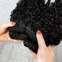 Lots de Cheveux Humains Bouclés Bruts Non Transformés Brésiliens Vierge à Cuticules Alignées, Non-Remy, Tissage Double Trame Faite à la Machine