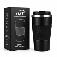 Mug de voyage isotherme sous vide 510 ml (17 oz), en acier inoxydable à double paroi, anti-fuite, réutilisable avec couvercle – Vente en gros