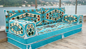 Ensemble de canapés au sol de style turc, motif Kilim bohème, banc rembourré pour salon - Product Image 5