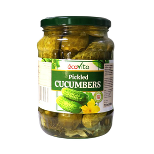 Giá bán buôn Chất lượng cao siêu ngon Ecovita dưa chuột/Cornichons/bé dưa chuột 720ml Mason Jar - Product Image 1