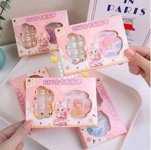 Juego de 12 piezas de <span class=keywords><strong>uñas</strong></span> <span class=keywords><strong>postizas</strong></span> de dibujos animados para niña, bricolaje, <span class=keywords><strong>con</strong></span> pegatina, para <span class=keywords><strong>uñas</strong></span> <span class=keywords><strong>postizas</strong></span>, para niños - Product Image 5