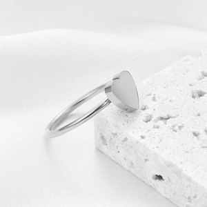 Thời trang đơn giản thép không gỉ tình yêu vòng các cặp vợ chồng tim signet tùy chỉnh thép không gỉ LỜI HỨA Vòng - Product Image 4