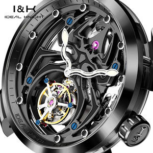 Reloj Mecánico Automático Ideal Knight 6802 Odm con Logotipo Personalizado, Esqueleto Hueco, Deportivo, Resistente al Agua, con Movimiento Tourbillon para Hombre - Product Image 4