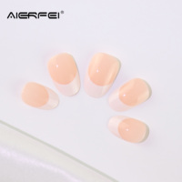 Faux ongles ovales en gel ABS français à presser, courts, certifiés CE, 24 pièces/ensemble