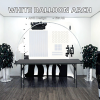 Kit d'arche de ballons en plastique blanc réglable Jiatao avec une hauteur allant jusqu'à 55 pouces et une largeur de 4,5 à 7 pieds pour les mariages et les fêtes d'anniversaire