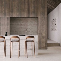 Chaise de salle à manger moderne nordique à prix abordable en bois massif de frêne avec assise rembourrée en cuir ou en tissu pour hôtel, cuisine ou café