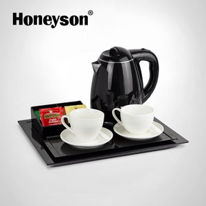 Ensemble bouilloire électrique en acier inoxydable 304 avec plateau <span class=keywords><strong>de</strong></span> bienvenue, contrôle <span class=keywords><strong>de</strong></span> la température, capacité 1,2 L, arrêt automatique et protection anti-ébullition à sec - Product Image 1