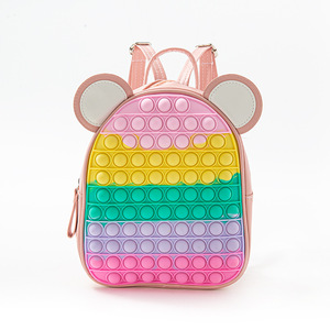 <span class=keywords><strong>Sac</strong></span> à dos scolaire Amiqi de grande taille, de qualité supérieure, en silicone arc-en-ciel, à bulles, à presser, à faire éclater, à enfiler - Product Image 1