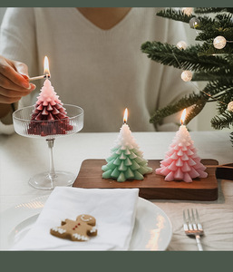 Haute qualité romantique artisanat raffiné en gros E152 arbre <span class=keywords><strong>de</strong></span> noël cèdre bonhomme <span class=keywords><strong>de</strong></span> neige orignal bougies parfumées décor Ramadan - Product Image 5