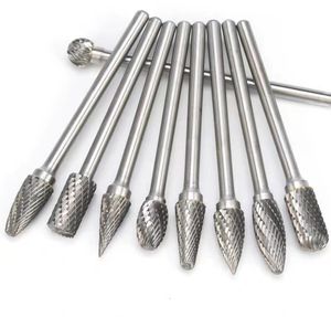 Rebaba de carburo de tungsteno de 1/4 pulgadas, Lima rotativa de carburo de doble corte, cortador de metal - Product Image 1