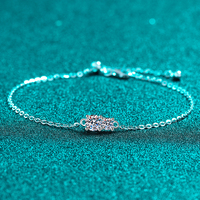 Pulsera de Plata de Ley 925 con Baño de Rodio y Moissanita, Corte Triple Piedra, Cadena Ajustable, Certificación GRA, Hipoalergénica, Lujo
