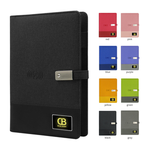 Hot bán tùy chỉnh LED <span class=keywords><strong>Light</strong></span>-<span class=keywords><strong>up</strong></span> Logo kinh doanh Bộ Quà Tặng 8000mAh sạc không dây pin ngân hàng điện máy tính xách tay & bút A5 Kích thước - Product Image 2