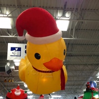 Décoration de Noël Canard géant gonflable jaune Mascotte Canard de Noël avec lumières LED
