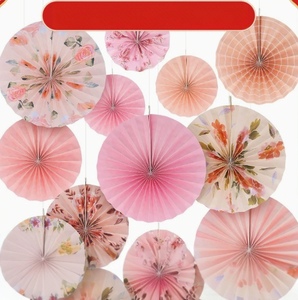 DAMAI Abanicos de Papel Florales Rosas de Primavera para Colgar en la Pared, Decoración para Fondo de Boda, Baby Shower, Fiesta de Cumpleaños, Suministros para Cabina de Fotos - Product Image 2