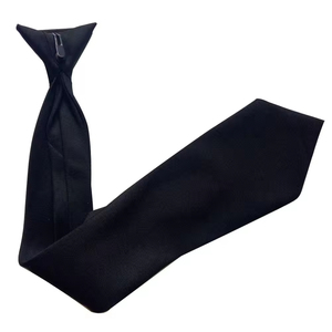Clip sulla cravatta da uomo con Clip sulla cravatta facile da collo a righe a tinta unita e Plaid misto cravatta per la scuola di ufficio - Product Image 1