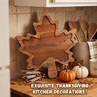 Fabricant de plateaux décoratifs en bois, planche à charcuterie Maple Leaf, plateau de service en bois d'acacia, plateau d'automne, décoration en bois
