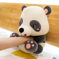 Usine En Gros Super Doux En Stock 23CM Petit Animaux En Peluche Mignon Panda En Peluche Jouet Oreiller Avec Bambou
