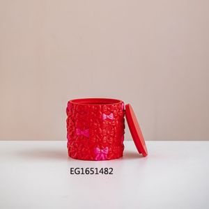 Accessoires de salle de bain de haute qualité, ensemble d'accessoires de salle de bain en céramique <span class=keywords><strong>rouge</strong></span> avec nœud en relief, distributeurs de <span class=keywords><strong>savon</strong></span>, <span class=keywords><strong>porte</strong></span>-<span class=keywords><strong>savon</strong></span> - Product Image 3