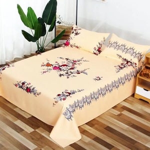 American Style <strong>3</strong> Pieces Set Big Flower Floral Bright Polyester California King <strong>Bed</strong> <strong>Sheet</strong> and Flat <strong>Sheet</strong> Set - Product Image 5