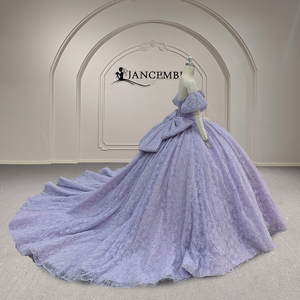 Vestido de Quinceañera Xy006, Estilo Princesa, Color Lavanda, con Apliques de Encaje y Cuentas, Cola Larga, Estilo Vintage, Personalizado - Product Image 5