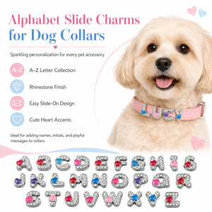 Abalorio de Letra Deslizante de Aleación Plateada de 8MM con Diamantes, de Bajo Precio y Alta Calidad, Accesorios Metálicos DIY para Fabricación de Joyas y Collares para Mascotas - Product Image 3