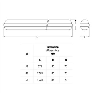 Lampada da Parete per Esterni Beghelli Impermeabile a LED, Larghezza 71 cm - Product Image 2