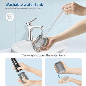 Da viaggio portatile ricaricabile IPX7 acqua impermeabile dentale Flosser bocca elettrica guardia pulito Pack con bocca Doucher nero - Product Image 5