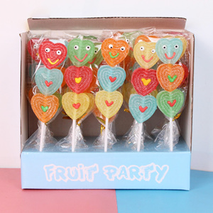 Venta al por Mayor <span class=keywords><strong>de</strong></span> Fábrica OEM, Deliciosos Piruletas en Forma <span class=keywords><strong>de</strong></span> Corazón con Carita Sonriente, Brochetas <span class=keywords><strong>de</strong></span> Frutas, Caramelos <span class=keywords><strong>de</strong></span> Goma - Product Image 6