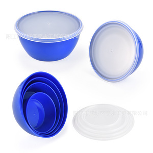 Plastic Salad Bowls 4 Piece <b>Set</b> With Lids Airtight Food Storage For Camping Outdoor Use - Product Image 3