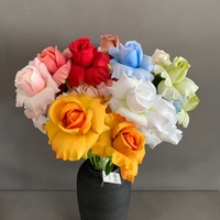 LO-1382 Flor Artificial de Seda Realista y Económica de 63 cm con 3 Cabezas de Rosa para Decoración de Bodas, Eventos y Hogar