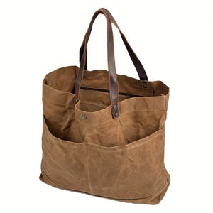 OHeavy Duty Waxed <b>Canvas</b> <b>Tote</b> Bag Duty Waxed <b>Canvas</b> Handle Shoulder Bag, Large Capacity Vintage Travel Work <b>Tote</b> Bag for Women - Product Image 1