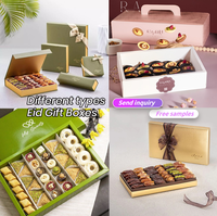 Boîtes d'emballage personnalisées de luxe en carton magnétique pour baklava, fruits secs, dattes, chocolats, bonbons, emballage pour Ramadan, boîte cadeau pour l'Aïd