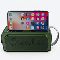 Multifungsi Luar Ruangan untuk Speaker Radio FM Senter Pemutar MP3 TF USB Baterai Terpasang Jam Bertenaga DC Plastik
