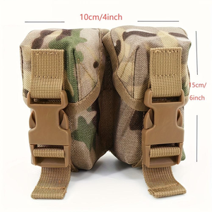 Riñonera multifuncional de camuflaje, chaleco de accesorio táctico con sistema MOLLE, cierre de cremallera, bolsa colgante de Granada de dos piezas - Product Image 2