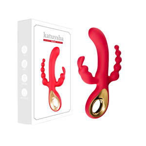 ウサギのトライデントバイブレーターは、リアマッサージャーを振動させて押します。女性挿入された性のおもちゃ。女性オナニー - Product Image 1