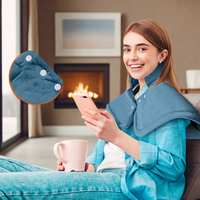 Veste chauffante électrique à fonction d'arrêt automatique avec contrôleur détachable et coussin chauffant en polaire douce pour les épaules et le corps