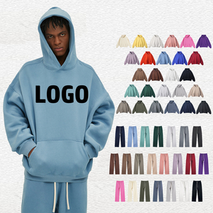 Ensemble sweat-shirt et pantalon de survêtement OEM, coupe ample, couleur unie, polaire, plusieurs couleurs, impression de logo, design de haute qualité, ensemble sweat-shirt pour homme - Product Image 1