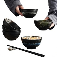 Ensemble de vaisselle en céramique de style japonais minimaliste, résistant au micro-ondes, pour la maison, bols à riz, bols à soupe, plats à sushi