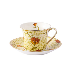 Golden Autumn Yellow Tulip 15 Pcs Coffee <b>Set</b> Ceramic Cups Saucer Elegant Teapot Sugar <b>Pot</b> Creamer Porcelain Afternoon Tea <b>Set</b> - Product Image 5