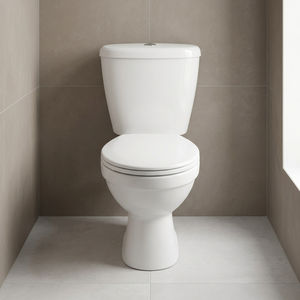 WC en porcelaine deux pièces avec cuvette carrée, siphon en P, chasse d'eau directe, abattant et réservoir, qualité export - Product Image 4