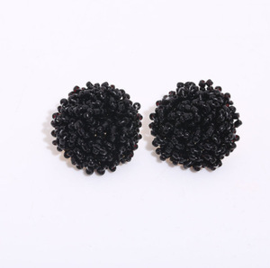 Pendientes de racimo con cuentas hechos a mano al por mayor, pendientes de tuerca de cúpula con Cuentas pequeñas Bohemias de 15mm para niñas y mujeres - Product Image 4