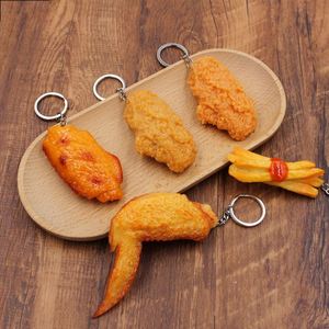 Wholesale New Style Food Keychain PVC Rubber Fried Chicken Leg Chicken Wing Keychain Simulation Food Pendant Keychain for Gift - Product Image 3