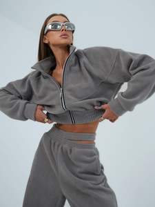 2024 Otoño/Invierno corsé pantalones Crop Jogging <span class=keywords><strong>moda</strong></span> cremallera Sexy Millennium ropa deportiva para mujer - Product Image 6