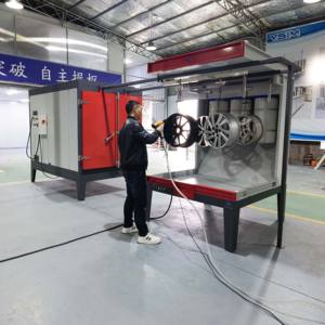 Línea de rieles de recubrimiento en polvo de rueda GookiiTech con hornos de <span class=keywords><strong>pintura</strong></span> <span class=keywords><strong>electrostática</strong></span> Máquina de recubrimiento en polvo de pistola de pulverización <span class=keywords><strong>electrostática</strong></span> - Product Image 2