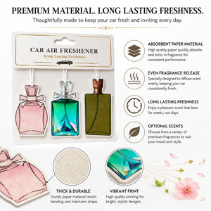 Diffuseur de parfum de luxe personnalisé pour voiture, longue durée, style carte suspendue, flacon de parfum, décoration intérieure automobile, cadeau - Product Image 3