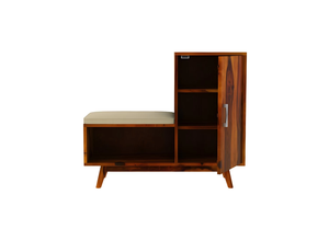 Étagère à chaussures en bois de Sheesham, finition miel, élégante et durable, solution de rangement pour chaussures avec plusieurs étagères, parfaite - Product Image 4