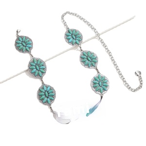 Europeu Americano Estilo Retro Metal Cintura Cadeia All-Match Senhoras Novo Estilo Coreano Vestido Turquesa Liga Cinto Atacado Metal - Product Image 5