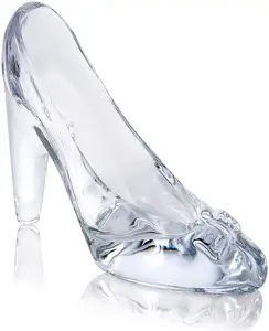 Crystal High Heels Shoes Ornaments Glass Slipper Decoration Gift for Birthday Wedding Party