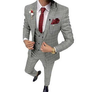Männer Anzüge 3 Stück Smoking gekerbte Revers Groom smen Hochzeits anzüge Mode Männer Business Blazer Hosen Weste - Product Image 3