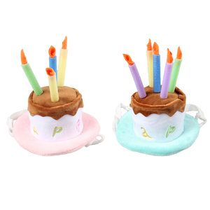 Entzückende benutzer definierte Haustier kappe Kopf bedeckung 5 Farben Kerzen Design Geburtstags torte Hut für Hunde und Katzen für Frühling Sommer Winter partys - Product Image 3